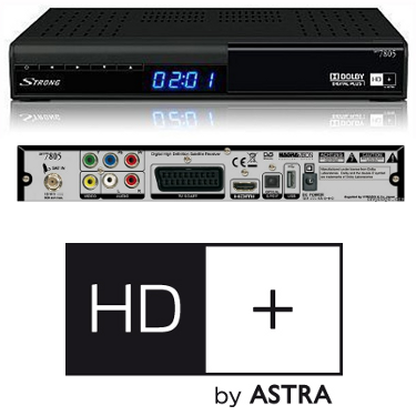 Receptor para la plataforma de canales alemanes HD+ en el satélite ASTRA, SRT-7805 Strong