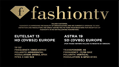 Lee más sobre el artículo Fashion TV pasa a sólo HD en Hot Bird